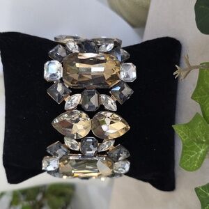 Chunky Statement Gold Glass Bracelet Bling